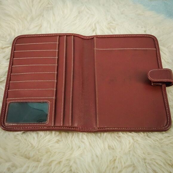 Franklin Covey Red Leather Easy Plan Bifold Magnetic Snap Day Week Planner - Picture 4 of 7